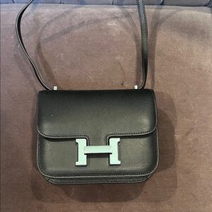 Black Leather Crossbody Bag